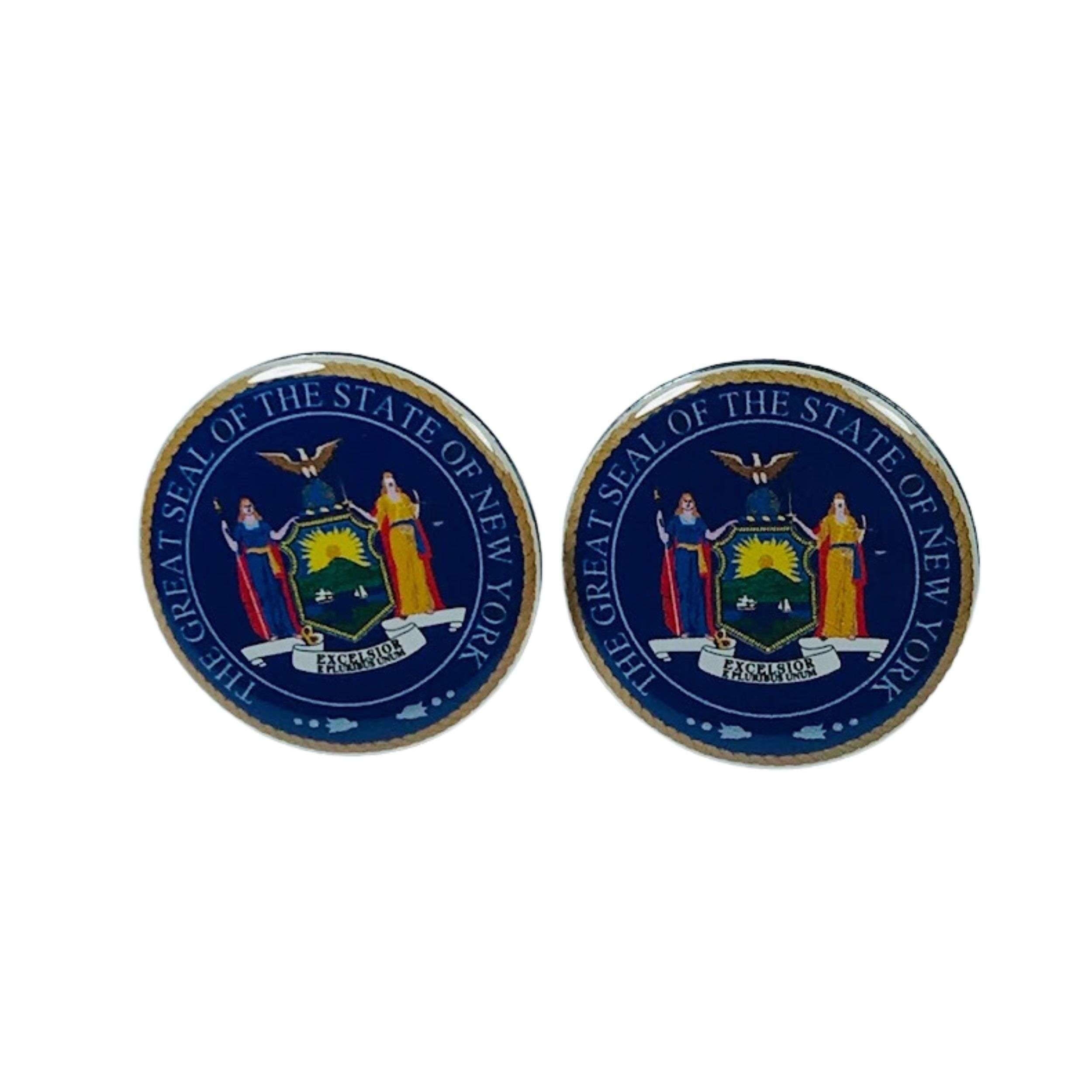 Manschettenknöpfe - Wappen des Staates New York - USA