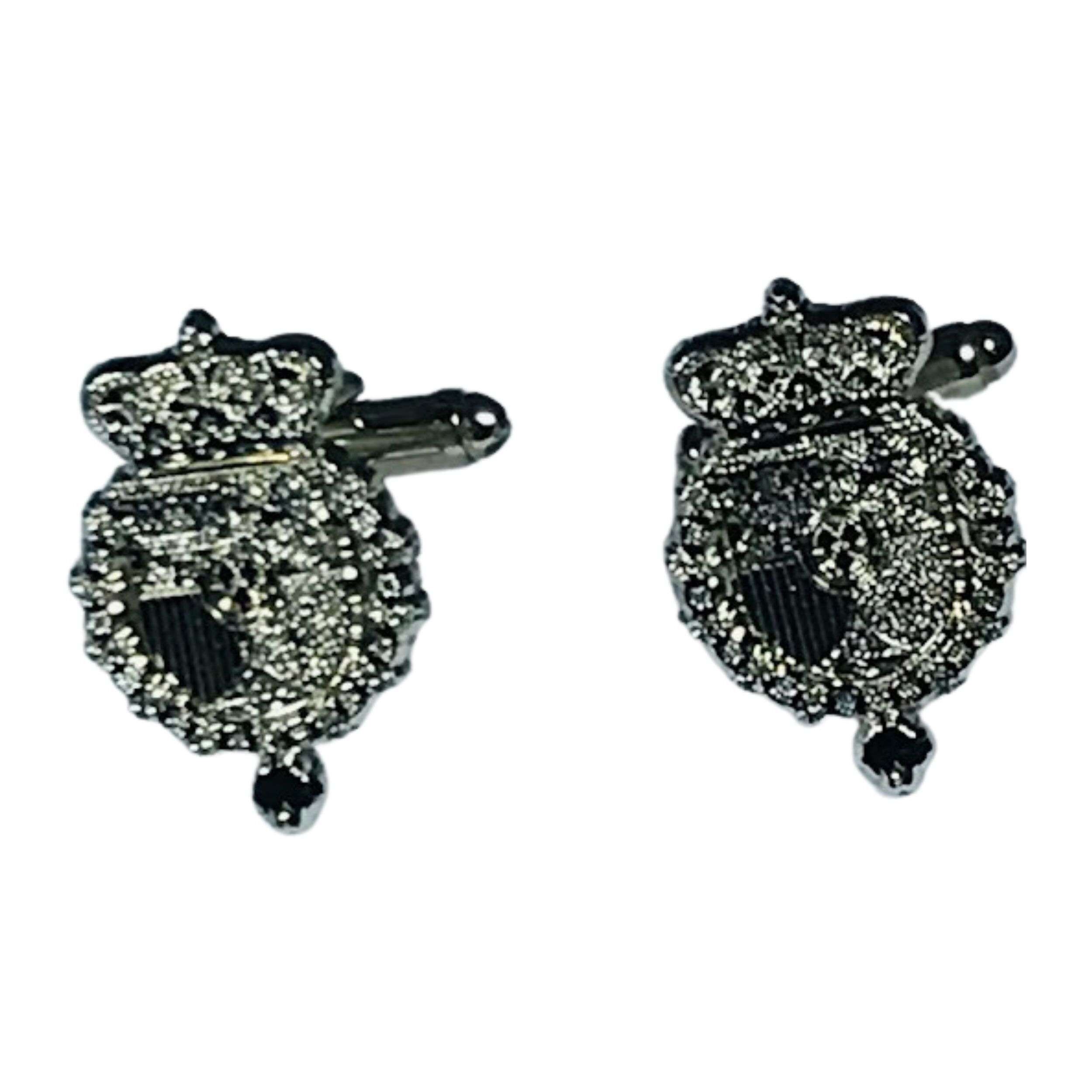 Silberfarbene Manschettenknöpfe - Wappen des Königs von Spanien - Spanien (2)