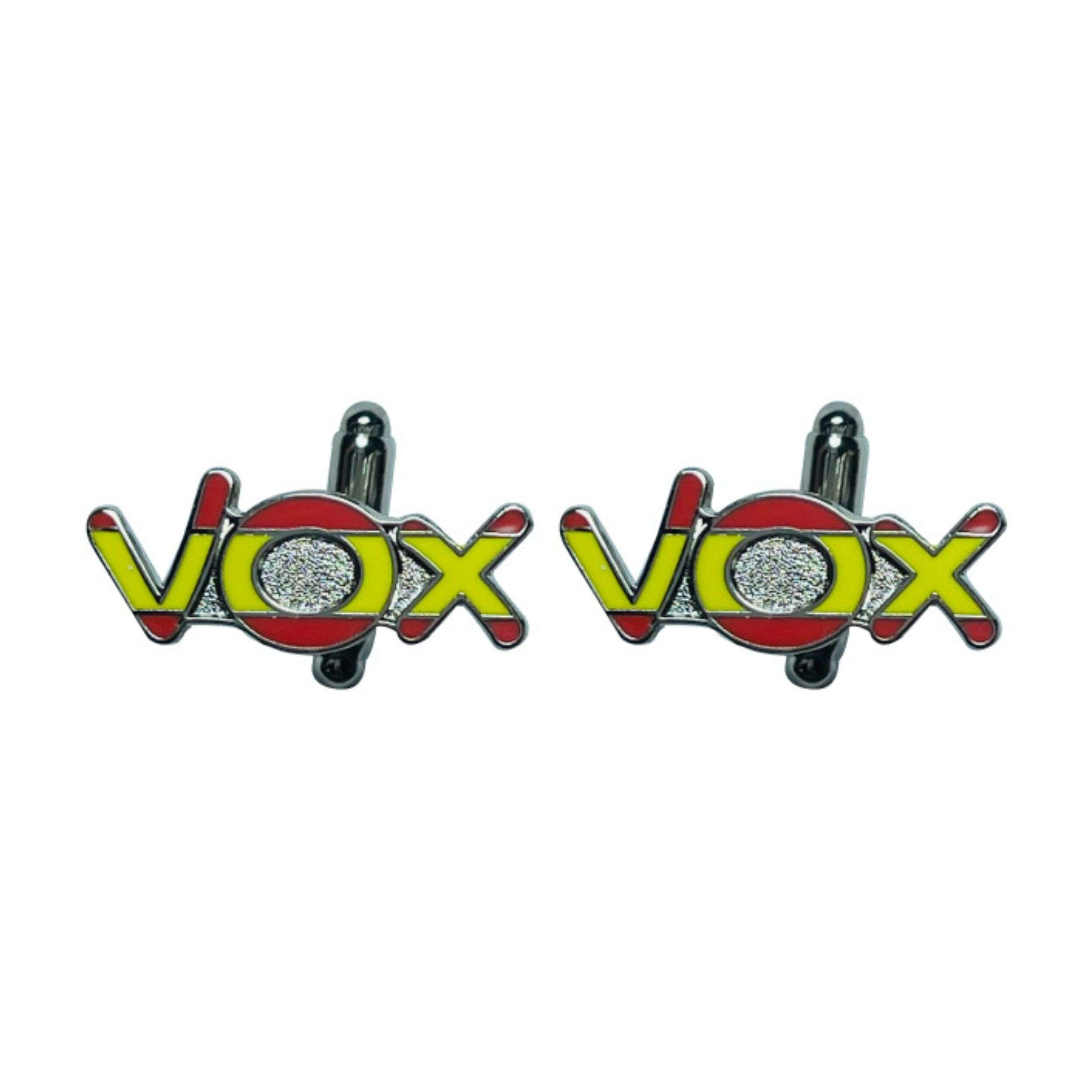 Manschettenknöpfe der politischen Partei Vox, Flagge Spaniens