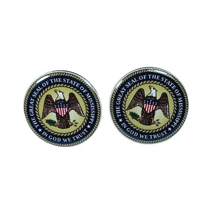 Boutons de manchette - Écusson de l'État du Mississippi - États-Unis