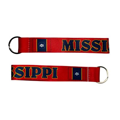 Porte-clés en tissu - Drapeau de l'État du Mississippi - États-Unis - K080