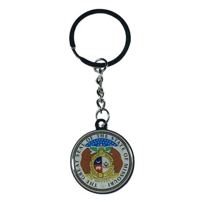 Porte-clés en métal - Bouclier de l'État du Missouri - États-Unis