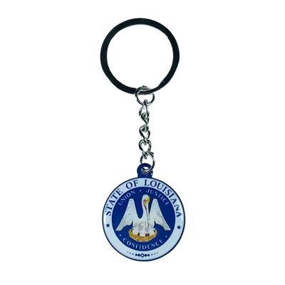 Porte-clés en métal - Bouclier de l'État de Louisiane - États-Unis
