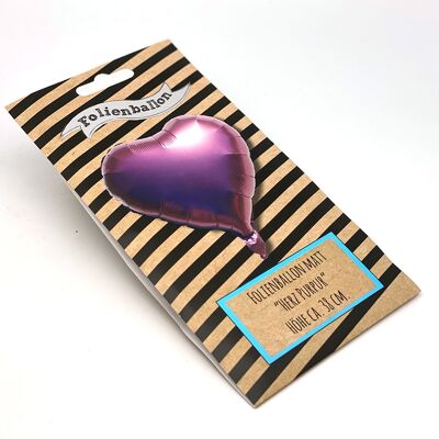 Foil balloon "Heart" purple matt 38cm