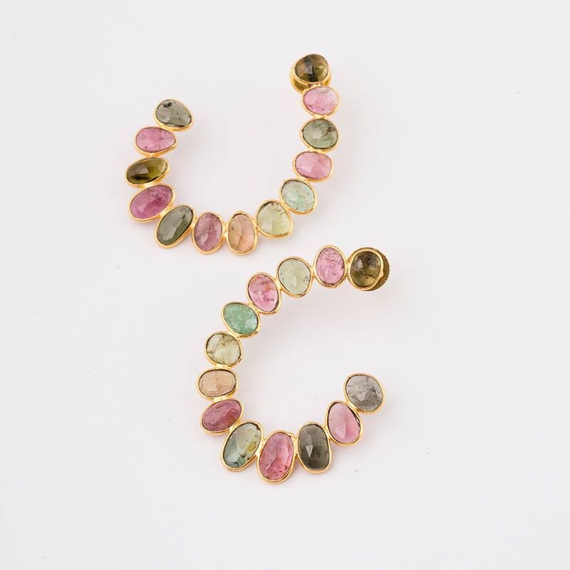 Touramalli Ed. Ohrringe. Limitierte mehrfarbige Turmaline