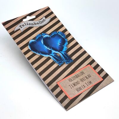 Foil balloon "Heart" blue 8cm 2x