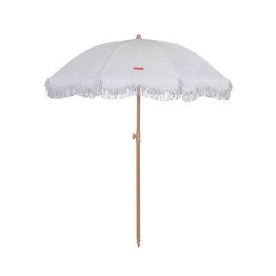 Sombrilla beige con rayas blancas