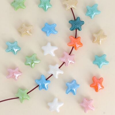 Ceramic and enamel starfish bead M - sold in packs of 5 pcs