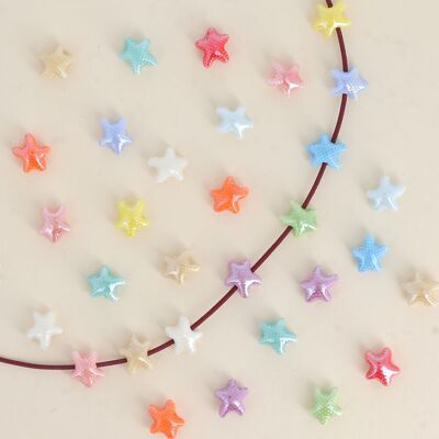 XS ceramic and enamel starfish bead - sold in packs of 5 pcs