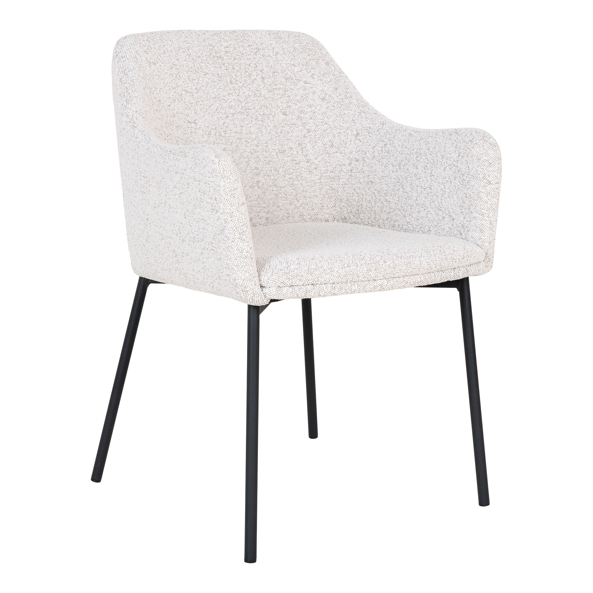 Melilla Dining Chair - bouclé, white, black legs HN1270