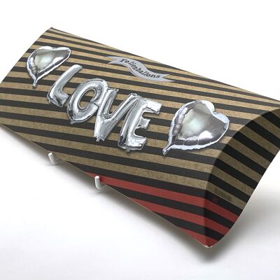 "LOVE" single balloon box, silver