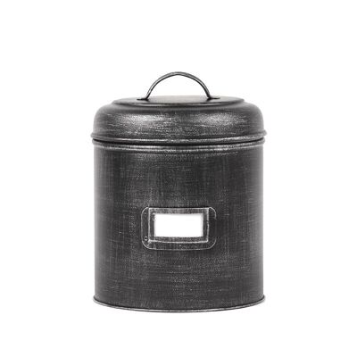 Homestoreking Contenitore in latta Contenitore in latta - Nero - Metallo - XL - 20x20x25 cm