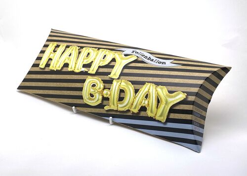 Luftballonbox  „Happy B-Day“ Gold