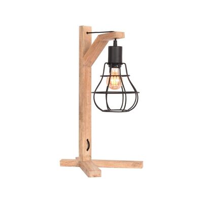 Homestoreking Table lamp Drop - Black - Mango wood