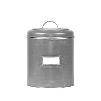 Homestoreking Contenitore in latta Contenitore in latta - Grigio antico - Metallo - XL - 20x20x25 cm