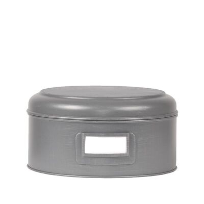 Homestoreking Contenitore in latta Contenitore in latta - Grigio antico - Metallo - XL - 25x25x13 cm