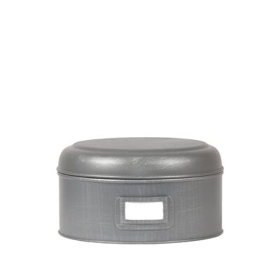 Homestoreking Contenitore in latta Contenitore in latta - Grigio antico - Metallo - L - 22x22x12 cm