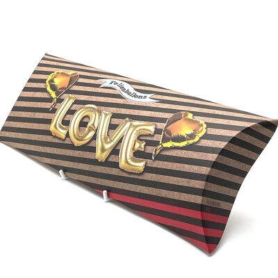 Luftballonbox Schriftzug „Love“ Gold