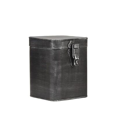 Homestoreking Storage Tin Storage Chest - Grigio antico - Metallo - L - 15x16x19 cm
