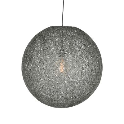 Homestoreking Lampe suspendue Twist - Gris - Lin - XL