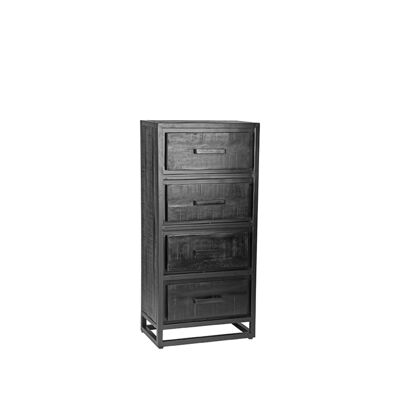 Homestoreking Chest of drawers Chili - Black - Mango wood