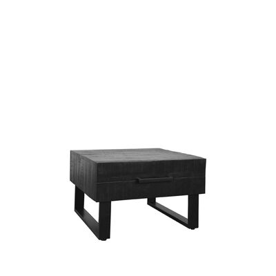 Homestoreking Tavolino Santos - Nero - Legno di mango - 70 cm