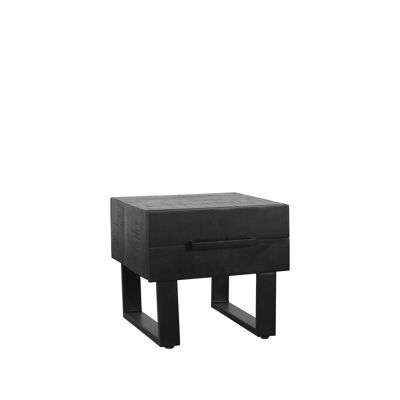 Homestoreking Tavolino Santos - Nero - Legno di mango - 50 cm