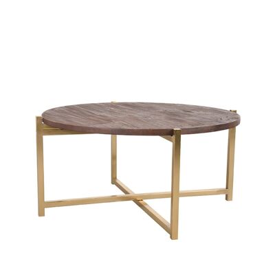 Homestoreking Tavolino Dox - Oro - Legno di mango - Base oro