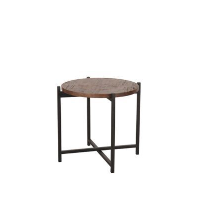Homestoreking Tavolino Dox - Nero - Legno di mango - Base nera