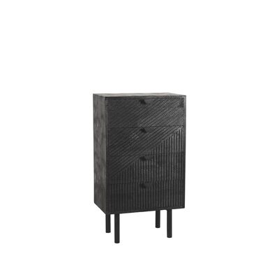 Homestoreking Chest of drawers Cotia - Black - Mango wood