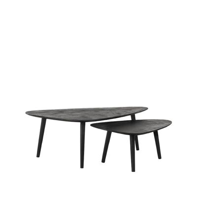 Juego de mesa de centro Rock de Homestoreking, color negro y madera de mango