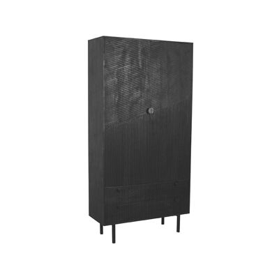Homestoreking Storage cabinet Cotia - Black - Mango wood