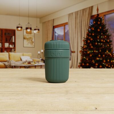 Taza Bini Verde Oscuro - reutilizable en material de origen biológico