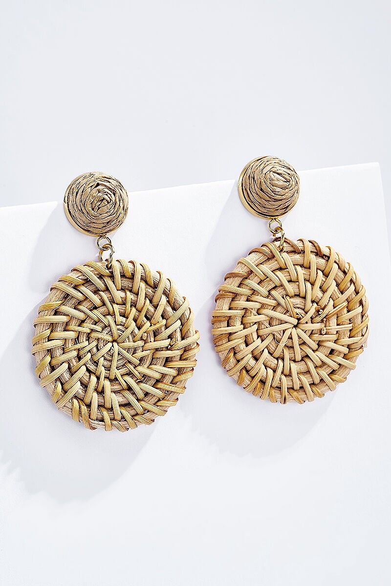 Orecchini in paglia con perno in acciaio 124NN09