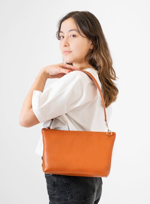 SHOULDER BAG | PIA - cognac