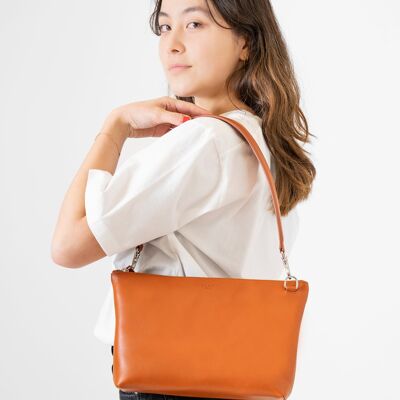 SHOULDER BAG | PIA - cognac