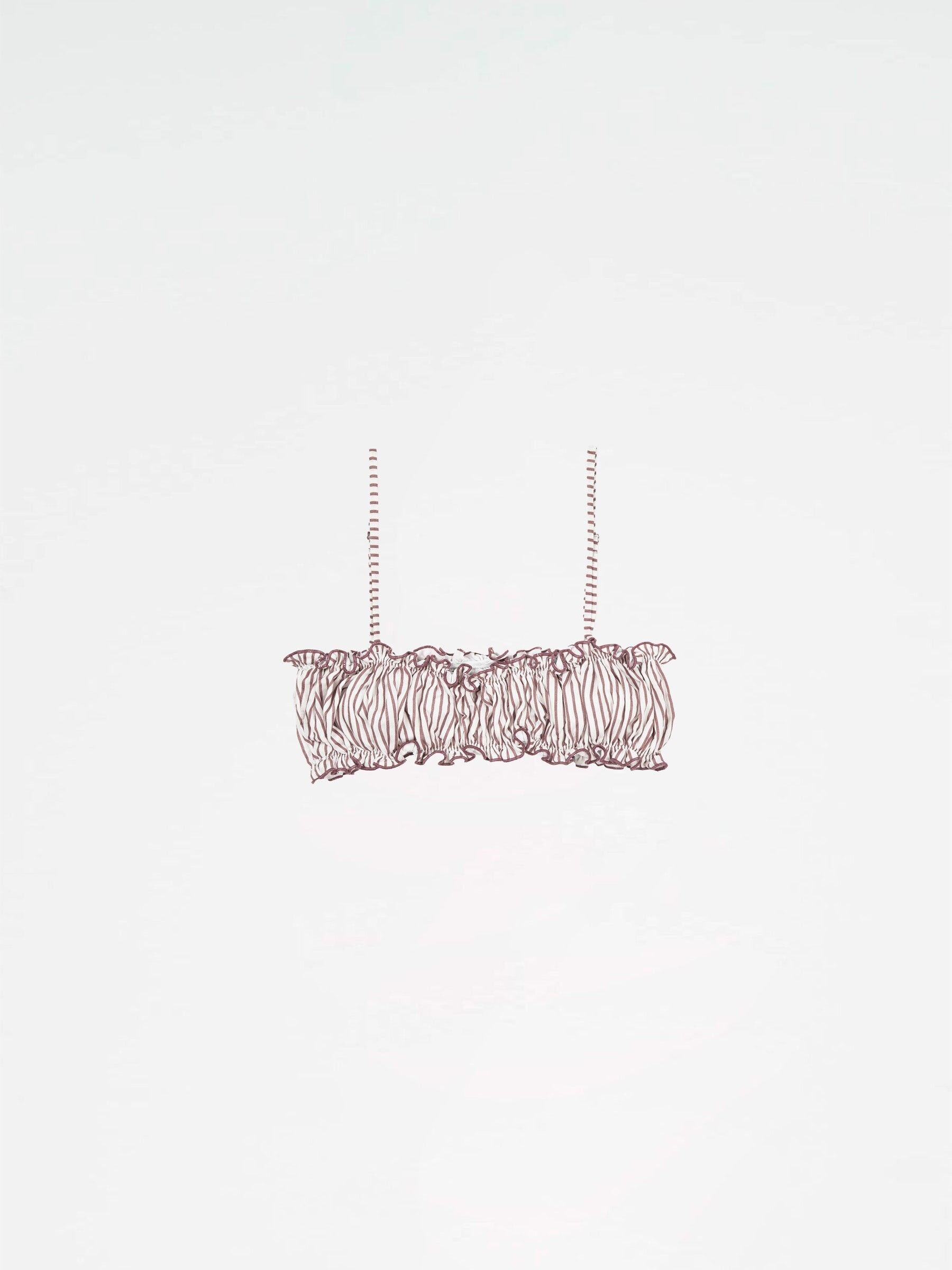 Reggiseno bikini a righe marrone Magnus