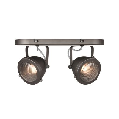 homestorecity Spot Moto led - Acero Quemado - Metaal - 2 Luces