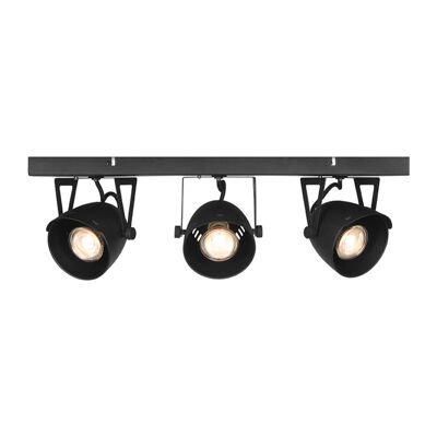 homestorecity Spot Cap LED - Noir - Métal - 3 Lumières