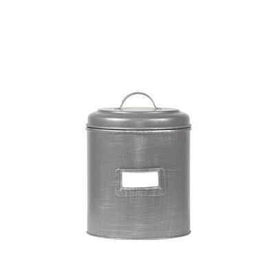homestorecity Opbergblik Opbergblik - Antiek grijs - Metaal - M - 14x14x20 cm