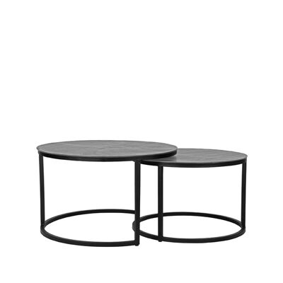 Homestorecity Salontafel Grand - Frêne antique - Metaal - 75 cm
