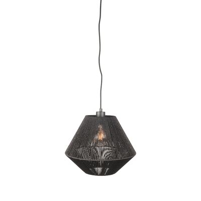 Homestorecity Lámpara Colgante Ibiza - Negro - Yute - 1 Luz