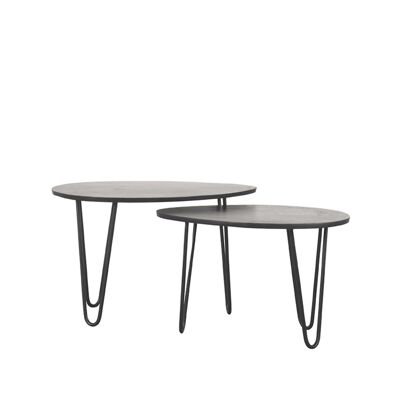 Homestorecity Salontafel Frisk - Zwart - Mangohout