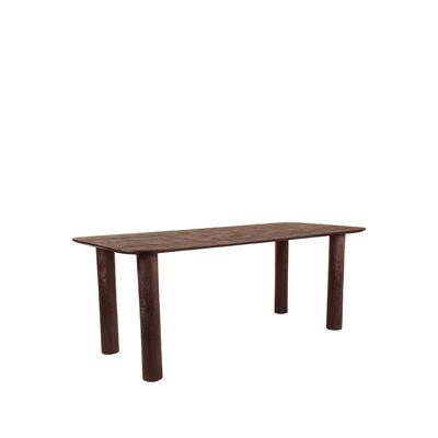 Table de salle à manger Homestorecity Lucy - Espresso - Bois de manguier - 200x90 cm