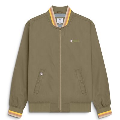 Chaqueta de mono con triple ribete color caqui (dorado/tabaco/crema)