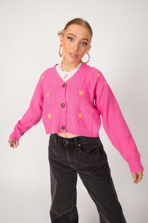 Pink Daisy Cardigan GDC x Chlo Davie