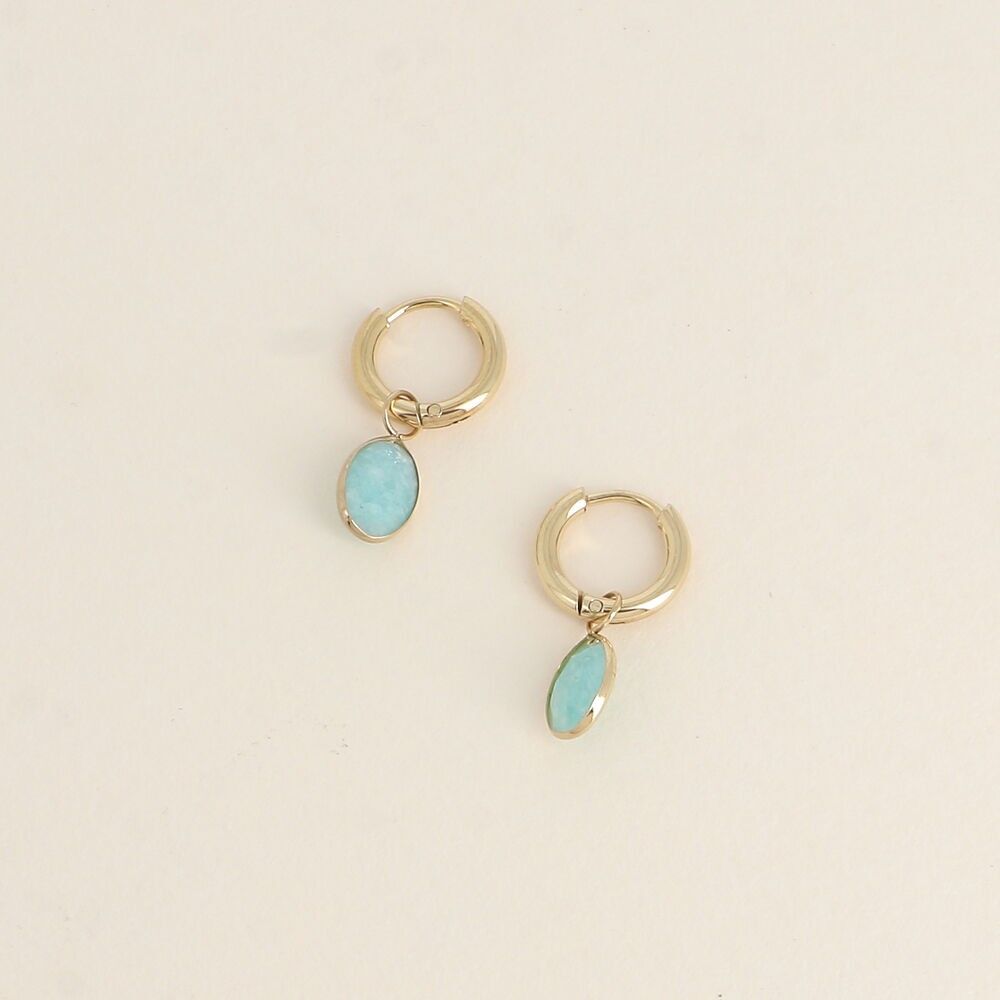 Creolen - Naturstein oval geschliffen