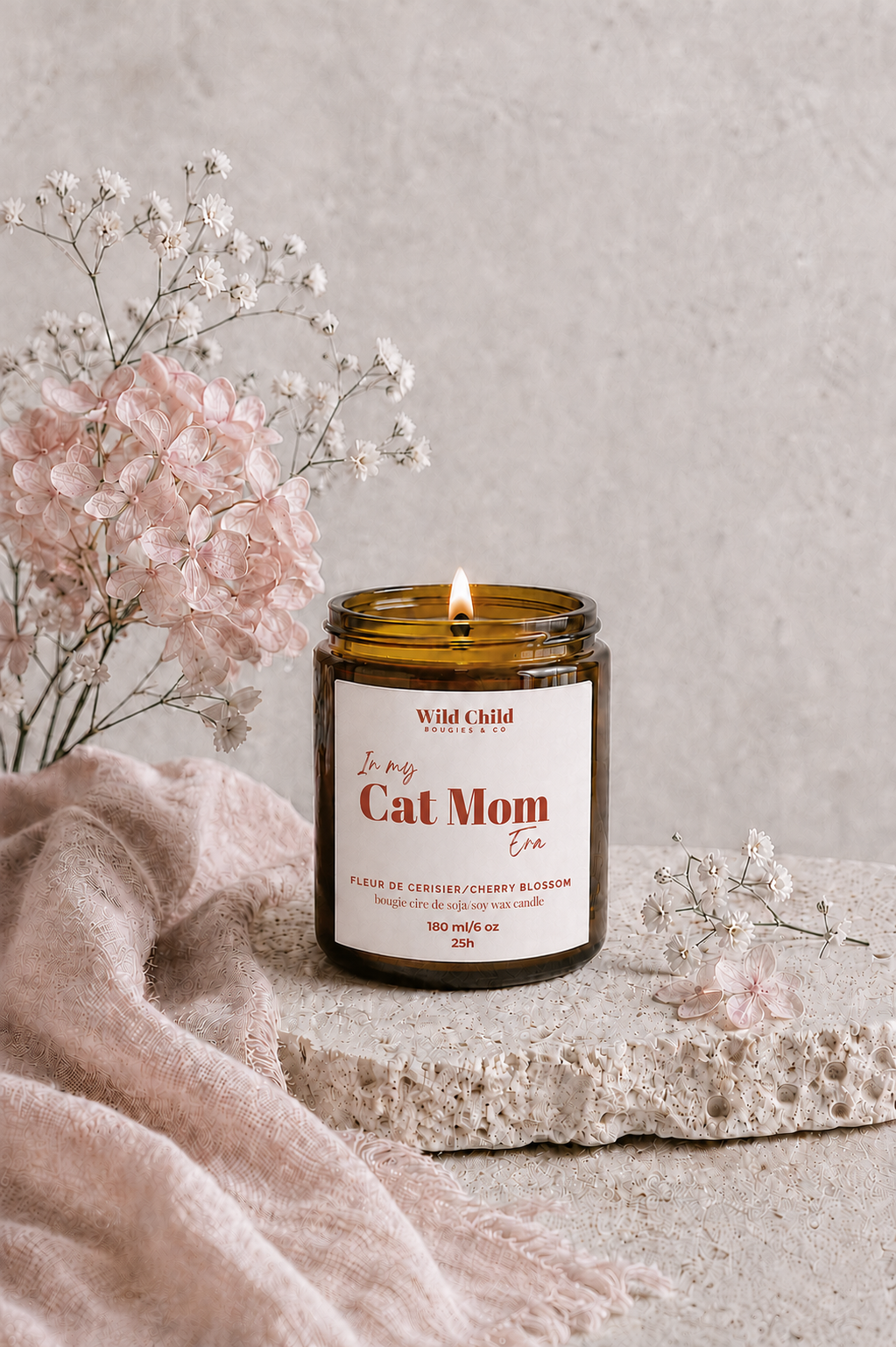"Cat mom era" Soy wax candle and fragrance of your choice 25h