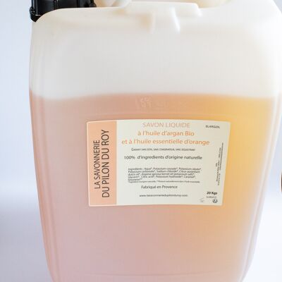 Superfatted Marseille Liquid Soap with Argan Oil and Sweet Orange EO 20Kg – Douceur & Tradition