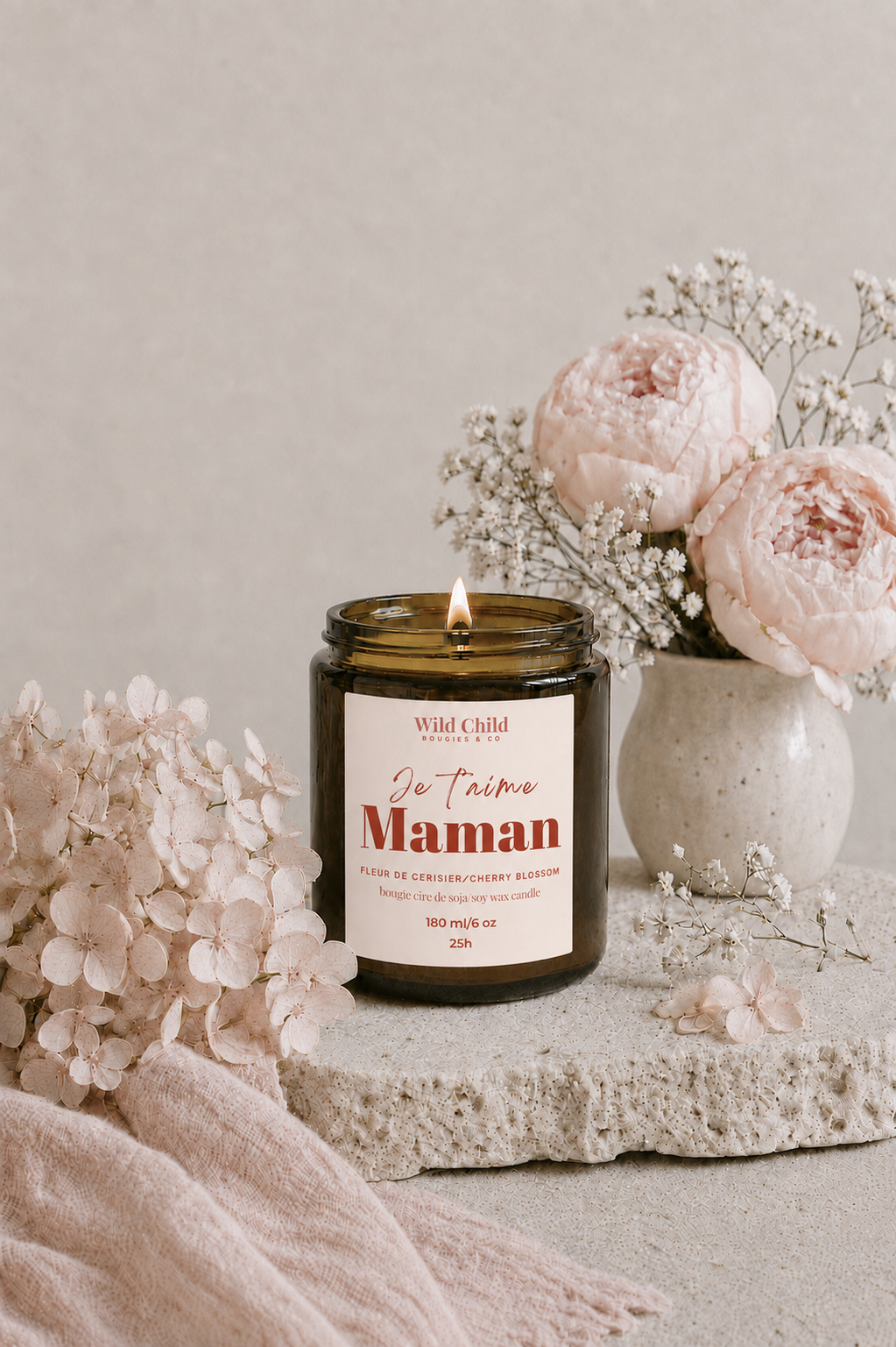 "I love you mom" Soy wax candle and fragrance of your choice 25h